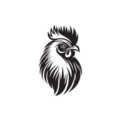 Chicken head design vector on gray background. chicken silhouette. chicken animal vector illustration