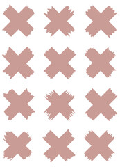 Set of brown washi tapes isolated on white. Tapes collection in vector. Pieces of decorative tape for scrapbooks. Torn paper	