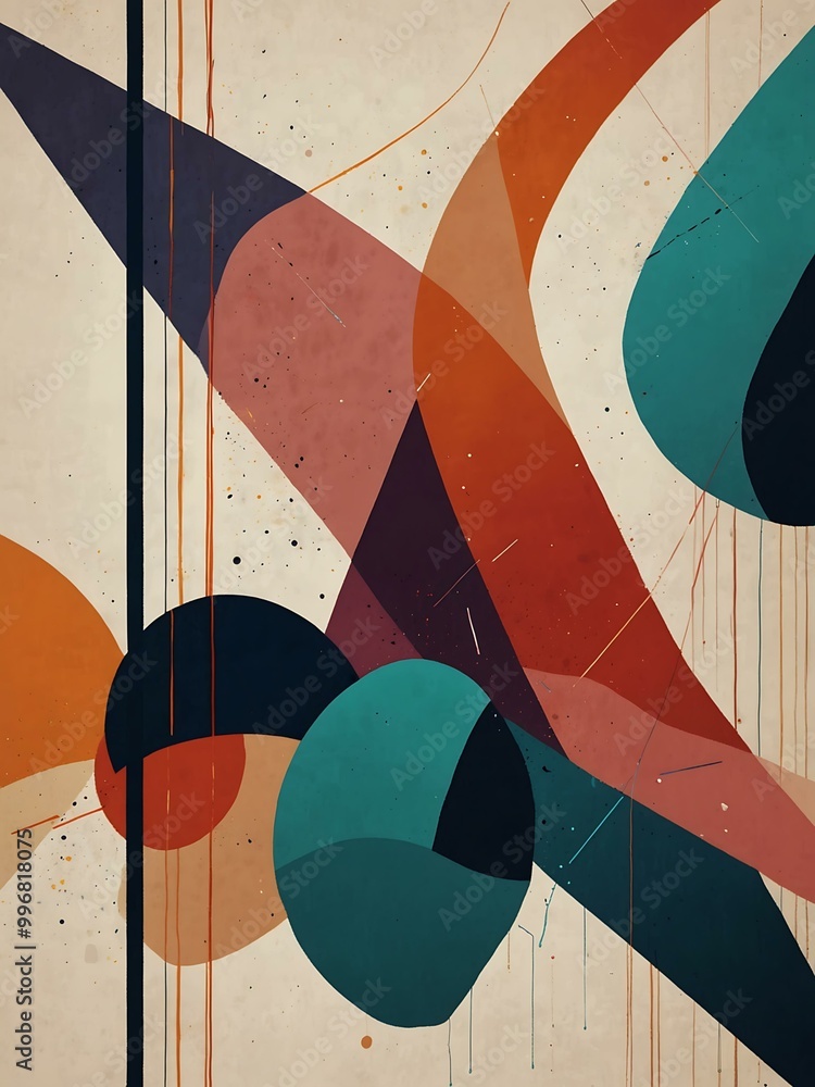 Poster abstract background featuring minimal geometric shapes and lines.