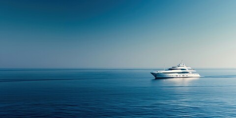 Yacht on the ocean horizon transportation landscape.