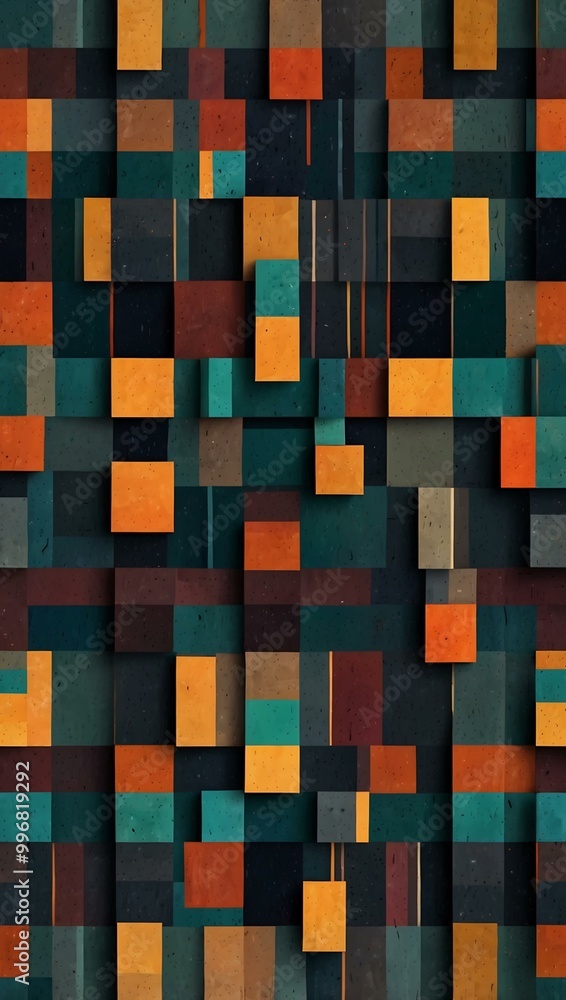 Poster abstract geometric pattern in generative art style.