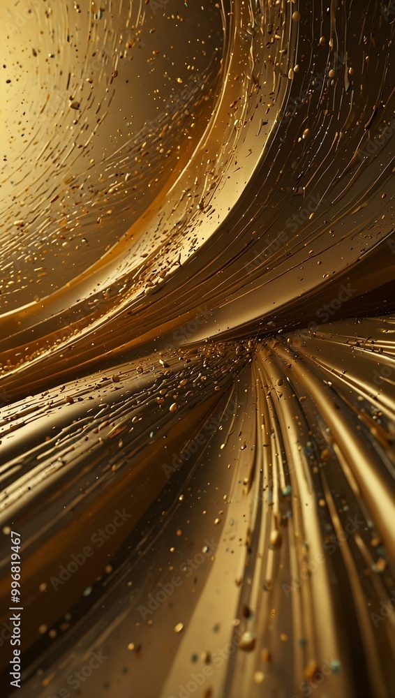 Poster abstract gold background with dynamic perspective.