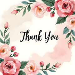 A Soft Floral 'Thank You' Card Design