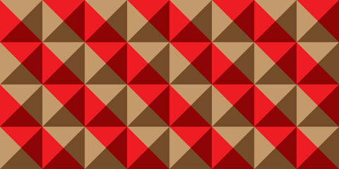 Fototapeta premium Seamless diagonal mosaic geometric pattern combination of brown and red colors. Perfect for printing, textiles, design, wallpaper and gift wrapping
