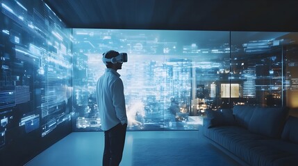 Futuristic Cyber Monday shopping experience showcasing hyper personalized recommendation engines adaptive shopping avatars dynamic holo projected product showcases