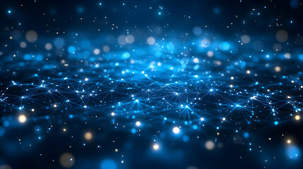 Naklejka premium Abstract Network of Connections Glowing in Digital Space