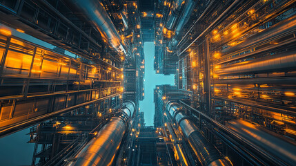 Fototapeta premium oil refinery, bottom view