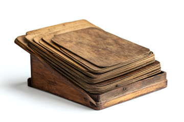 a stack of leather cards

