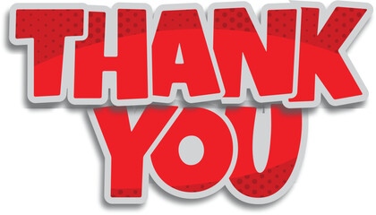 Thank you English typography vector clipart design