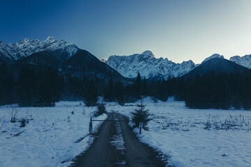 Cold evening in the heart of Julian Alps