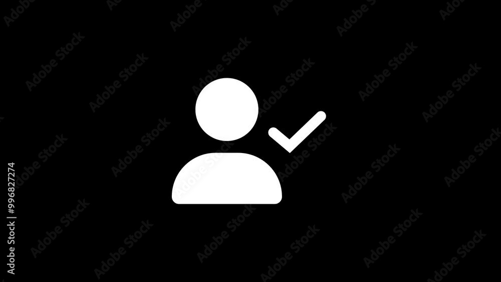 Poster blank profile check mark design, symbolizing approval and readiness for user engagement,engaging bla
