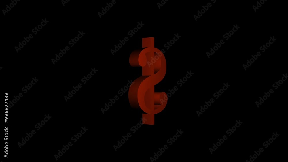 Poster a bold red dollar sign animation glows vibrantly on the screen, creating a dynamic visual effect.