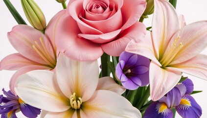 Obraz premium Watercolor illustration featuring an elegant detailed flower bouquet