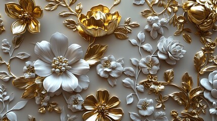 Lavish White Gold Floral Jewelry with Ornate Botanical Embellishments and Vintage Influences  Gleaming metallic textures lush floral designs and Art Nouveau inspired details create a luxurious