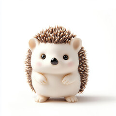 A cute, fluffy hedgehog figure with soft features, perfect for adding charm and whimsy to any collection or decor.