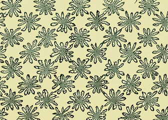 abstract naive primitive style floral background suitable for fabrics, decor or creative art created with generative ai technology