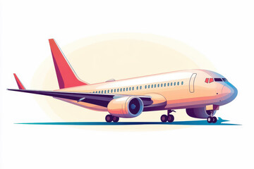 A colorful illustration of a modern airplane, showcasing sleek design and vibrant colors, perfect for travel and aviation themes.