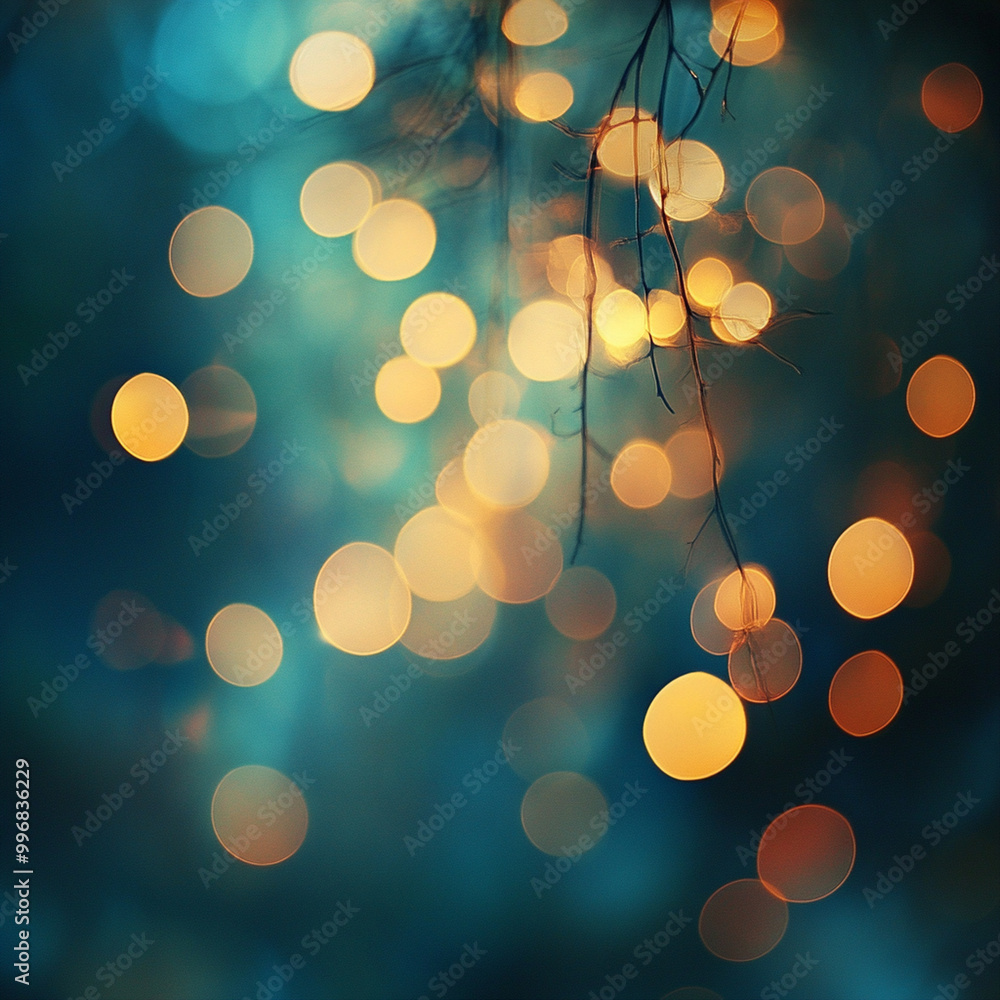 Poster bokeh lights create an enchanting atmosphere with abstract shapes and organic forms, evoking sense o