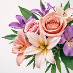 Obraz premium Watercolor illustration featuring an elegant detailed flower bouquet