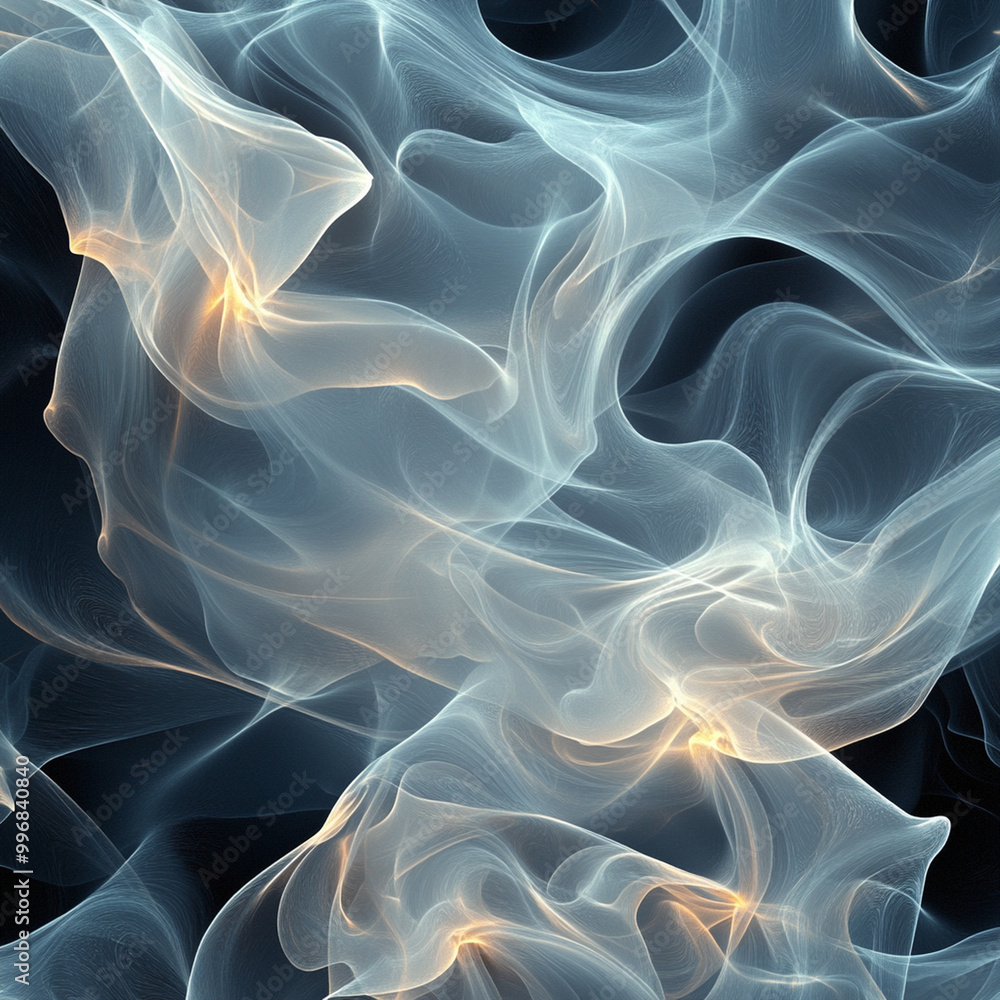 Poster ethereal smoke shapes create an abstract background filled with organic forms and soft light, evokin
