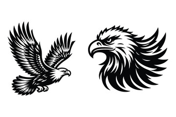 Eagle silhouette vector illustrations