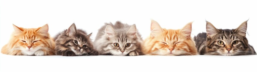 set of cat isolated on a white background