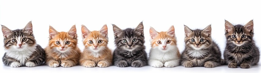 set of cat isolated on a white background