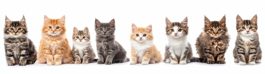 set of cat isolated on a white background