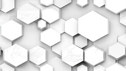 Fototapeta premium This seamless pattern showcases grey and white marble hexagon tiles, ideal for enhancing modern interior designs with a stylish and sophisticated touch SEAMLESS PATTERN