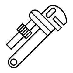 Monkey Wrench Vector Line Icon Design