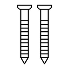 Nail Vector Line Icon Design