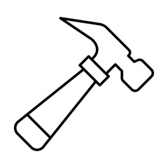 Hammer Vector Line Icon Design