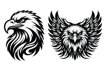 Eagle silhouette vector illustrations