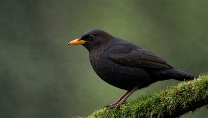 Blackbird perched.