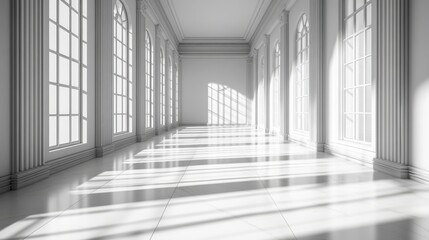 Fototapeta premium Bright white background with soft shadow accents, perfect for a clean and polished aesthetic.