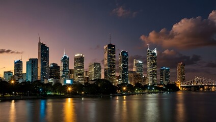 Brisbane city skyline.