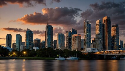 Obraz premium Brisbane city skyline.