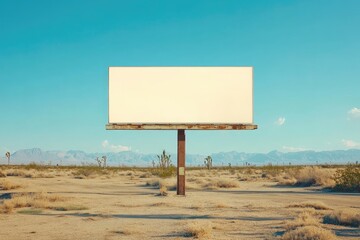 Blank billboard in a desert landscape. Perfect for adding your own text or design.