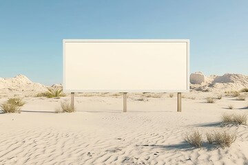 Blank billboard in desert. Perfect for advertising mockups.