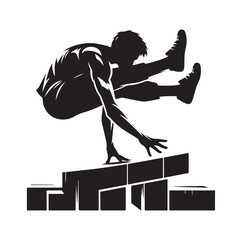 PARKOUR SPORTS Silhouette Graphic Illustration VECTOR
