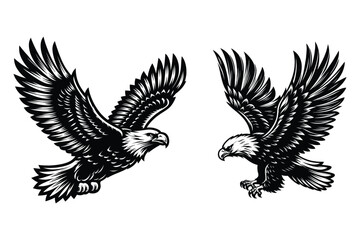 Eagle silhouette vector illustrations