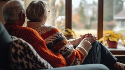 Obraz premium Cozy Moments: Elderly Couple Enjoying Quiet Time Together