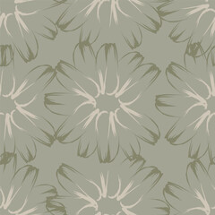 Fototapeta premium seamless vector flower design pattern on gray background