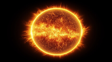 Cosmic Glow of the Sun and Moon in a Stellar Universe Illustration