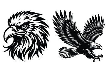 Eagle silhouette vector illustrations