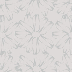 Fototapeta premium seamless vector flower design pattern on gray background