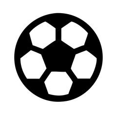 Obraz premium Solid black soccer ball icon representing sports and recreational activities 