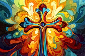 colorful Christian cross