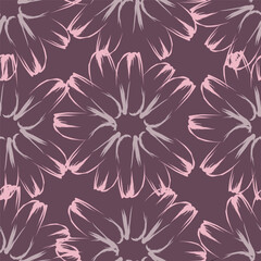 Fototapeta premium Vintage seamless flowers. Delicate floral pattern for fashion prints. Daisy design for background textile, wallpapers, wrapping, paper.