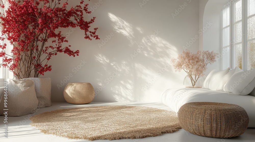 Poster clean white background with soft pastel accents, creating a gentle and modern visual style.